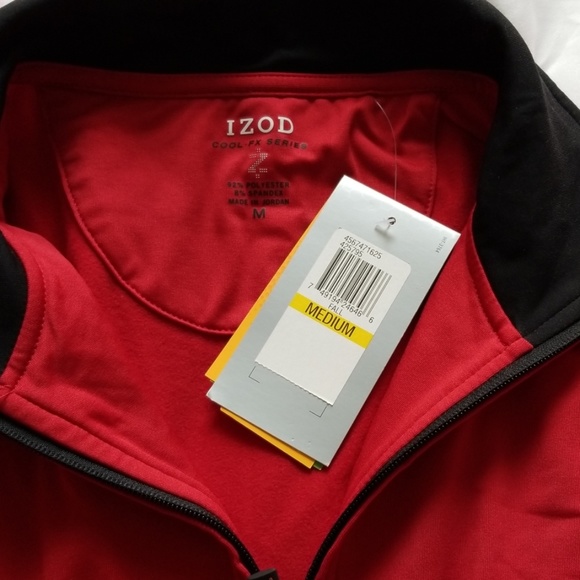 Men's Izod Cool-FX zip up pullover size Medium NWT - Picture 5 of 7